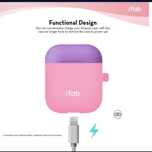 🎀I Fab Mini Pink AirPod Case With Pom Pom - Picture 2 of 6